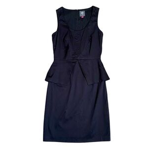 Vince Camuto Black Sleeveless Fitted Peplum Dress Size 2
